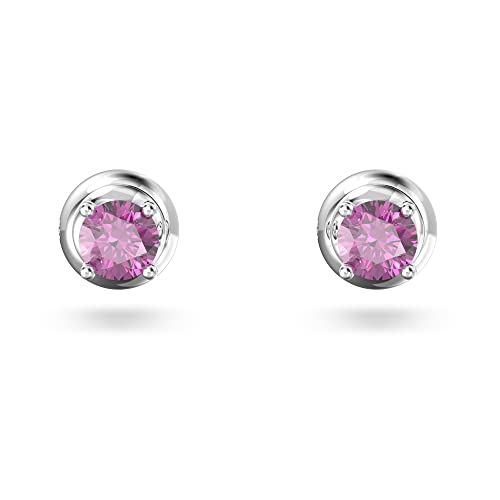Swarovski Stilla Orecchini A Lobo, Con Zirconiaswarovski A Taglio Brilliant, Placcati In Tonalità Rodio, Viola