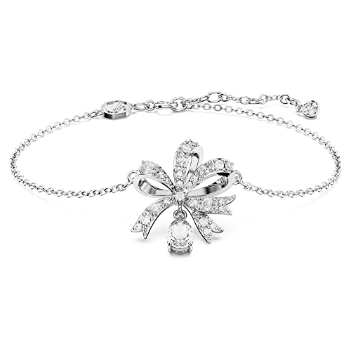 Swarovski Volta Bracciale, Con Cristalliswarovski E Motivo A Fiocco, Placcato In Tonalità Rodio, Bianco