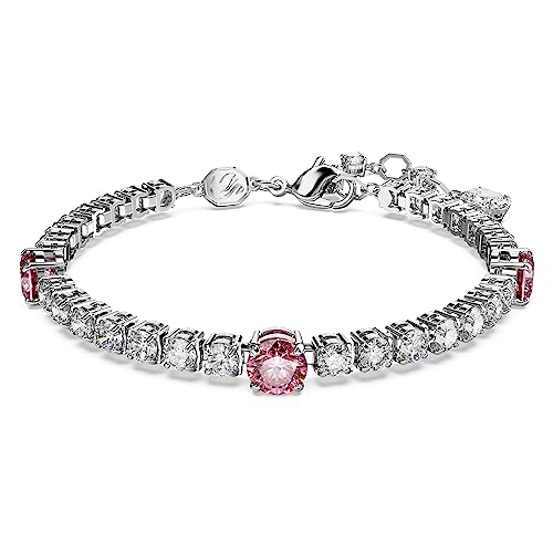 Swarovski Matrix Braccialetto Tennis, Con Zirconiaswarovski Bicolore A Taglio Misto, Placcata In Tonalità Rodio, Rosa