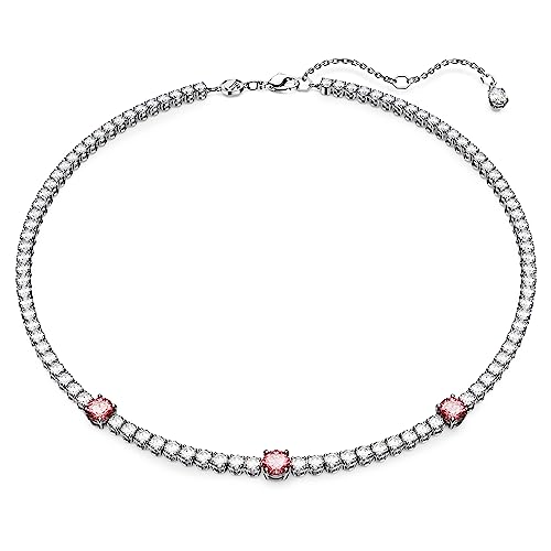 Swarovski Matrix Tennis Collana, Con Zirconiaswarovski Bicolore A Taglio Misto, Placcata In Tonalità Rodio, Rosa
