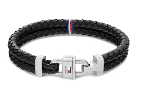 Tommy Hilfiger Jewelry Braccialetto Da Uomo In Pelle Nero - 2790361