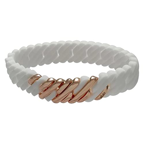 Therubz Bracciale 100408 Bianco Rosa Silicone Acciaio Inossidabile Rosato Acciaio/Silicone (15 Mm)