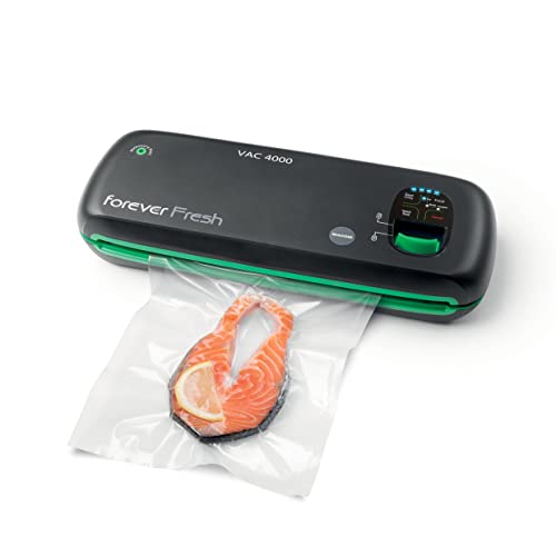 Macom Forever Fresh Vac 4000 Potente Macchina Sottovuoto Cordless Con Barra Sigillante Da 28 Cm, Nero E Verde