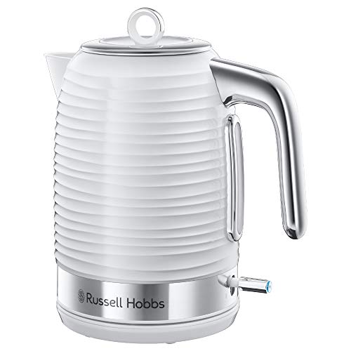Russell Hobbs Bollitore Acqua Elettrico, 1.7 L, 2400 W, Filtro Anticalcare Rimovibile E Lavabile, Energy Saving Ok, Inspire Bianco, 24360-70