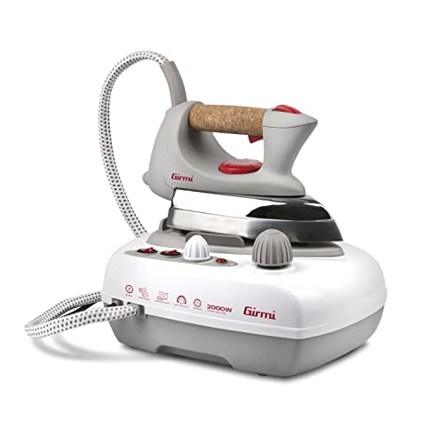 Girmi St03 Ferro Da Stiro A Vapore Con Caldaia Professionale, 2000W, Serbatoio 700Ml, Pressione 2,5-3 Bar, Piastra In Alluminio, Impugnatura In Sugher