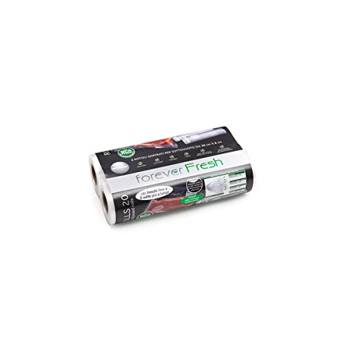 Macom Forever Fresh 703C Confezione 2 Rotoli Goffrati 20 Cm X 6 M Per La Conservazione Sottovuoto Alimenti E Cottura, Plastica