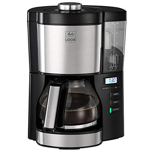 Melitta Macchina Da Caffè Con Filtro, Modello Look V Timer, Numero Modello 1025-08, Acciaio Inossidabile, Nero