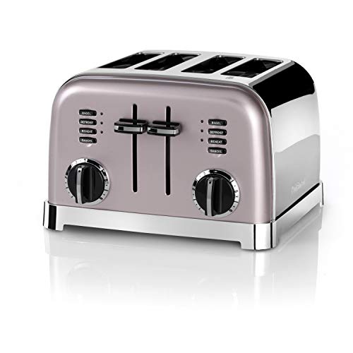 Cuisinart Cpt180Pie Tostapane 4 Fette Acciaio Inox, Funzione Bagel, Funzione Scongelamento, Funzione Riscaldamento, 6 Livelli Di Tostatura, Pink, Rosa