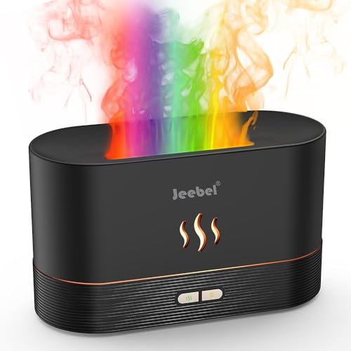 Jeebel Diffusore Di Oli Essenziali Led, Elettrico, Umidificatore Di Portatile Diffusore Di Aromi Con Effetto Speciale Fiamma Per Aromaterapia Di Casa/