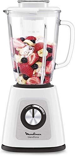 Moulinex Blendforce Cristal Lm430110 Frullatore In Vetro, 800 W, 4 Lame, Con Funzione Trita Ghiaccio, 3 Velocità, Pulizia Facile, Caraffa In Vetro Ter