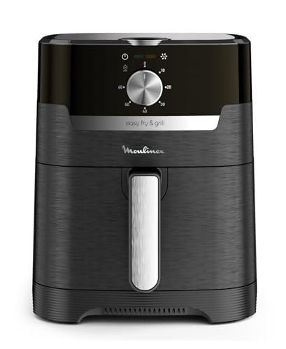 Moulinex Easy Fry & Grill, Inox Digitale Friggitrice Ad Aria Calda E Griglia, 4,2Litri, 1400W, Friggitrice Senza Olio, 8 Programmi Predefiniti E 1 Man