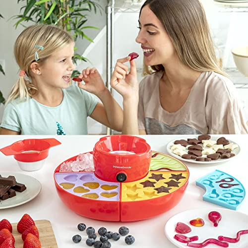 Innovagoods V0103367 Yupot Macchina Per Dolci Gelati E Fonduta Al Cioccolato2 In 1, Acciaio, Rosso
