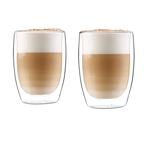 Glaswerk Bicchieri Di Design - Bicchieri Termici Di Alta Qualità, Per Latte Macchiato, Caffé, Espresso, Tè, In Vetro Borosilicato A Doppia Parete, Lav