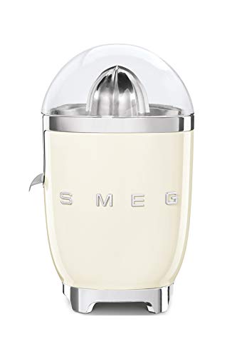 Smeg, Spremiagrumi Elettrico Cjf01Creu, Spremitura A Pressione Manuale, Beccuccio Antigoccia E Cono Universale, Base Antiscivolo, Avvolgicavo Integrat