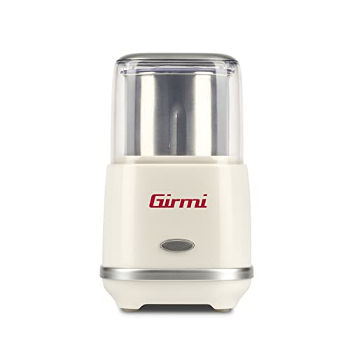 Girmi Mc02 Macinacaffè, 180 Watt, Contenitore E Lame Inox, 70 G, Panna