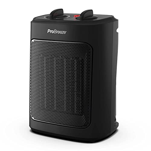 Pro Breeze Mini Termoventilatore Ceramico 2000W - 3 Impostazioni Di Calore E Modalità Ventola Con Protezione Contro Il Surriscaldamento E Il Ribaltame