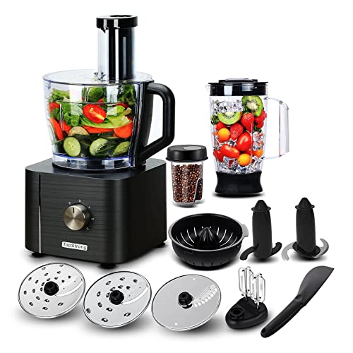 Topstrong Robot Cucina Multifunzione,Robot Cucina 1100W,11 In 1 Food Processor,Robot Da Cucina Multipro (Gancio Per Impastare, Frullatore, Spremiagrum