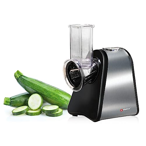 Alpina Affettaverdure 4 In 1 - Multifunzionale - Elettrica 200 Watt - Acciaio Inox - Argento