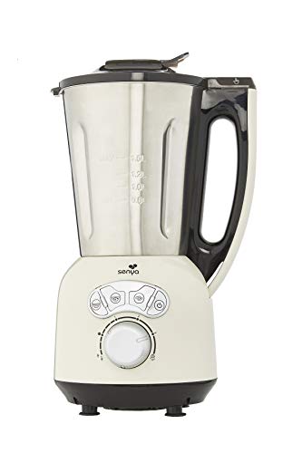 Senya Sycp-Hb008C Blender Chauffant Inox Cook & Ice V3, Mixeur Zuppe Vellutate/Passati, Cottura A Vapore, Gelati Smoothies, 1,5L,1400W, Crema, 1400 W,