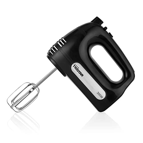 Tristar Sbattitore Impastore Elettrico (2 In 1) Mx-4201, 300 W, Acciaio Inossidabile, 6 Velocità, Nero