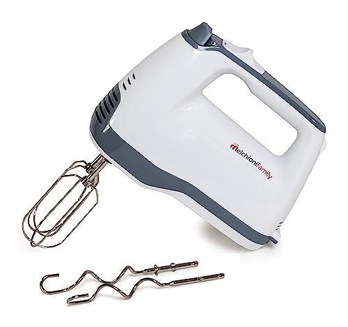 Melchioni Family | Sbattitore Elettrico Melchioni Montero New, Con 5 Velocità E 2 Fruste E 2 Ganci Per Mescolare E Impastare, 250W