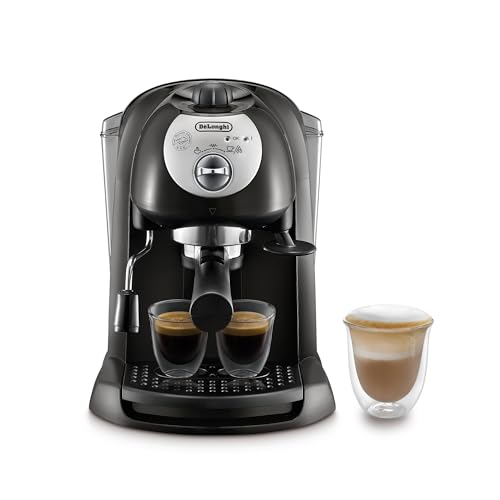 De'Longhi Ec201.Cd.B Macchina Da Caffè Espresso E Cappuccino, Per Polvere Di Caffè O Cialde E.S.E., Sistema Latte Manuale, Serbatoio Estraibile Da 1.1