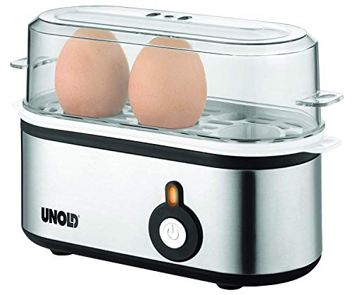 Unold 38610 Pentolino Per Uova Mini, Edelstahg Fotografiche, 1 – 3 Uova, 210 W