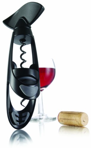 Vacu Vin 68814606 Levatappi Twister Bottiglie Arredo Tavola, Nero