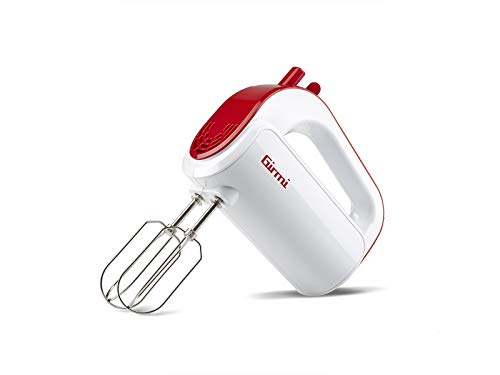 Girmi Sb02 Sbattitore Elettrico, 170W, Sbattitori Inox Per Montare Panna Ed Albumi, Funzione Turbo, Ganci Inox Per Impasti Dolci E Salati, 5 Velocità,