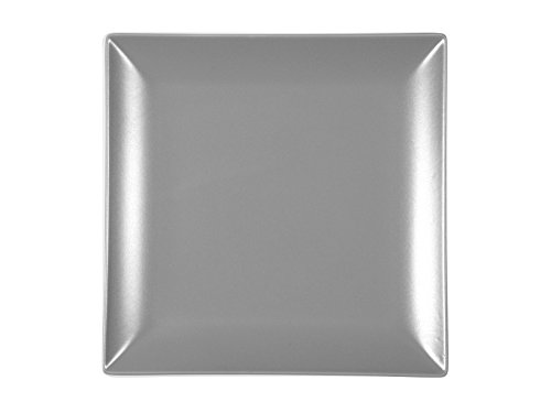 H&H Set 6 Piatti Piani Boston Osaka In Stoneware Grigio Cm 24X24