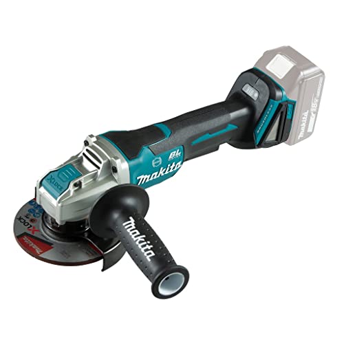 Makita Amoladora Angular Inalámbrica X-Lock, 18 Voltios Dga520Zx1, Aluminium, Petrolio