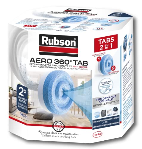 Rubson - Ricariche In Pastiglia Aero 360 Per Deumidificatore, 2 Pezzi