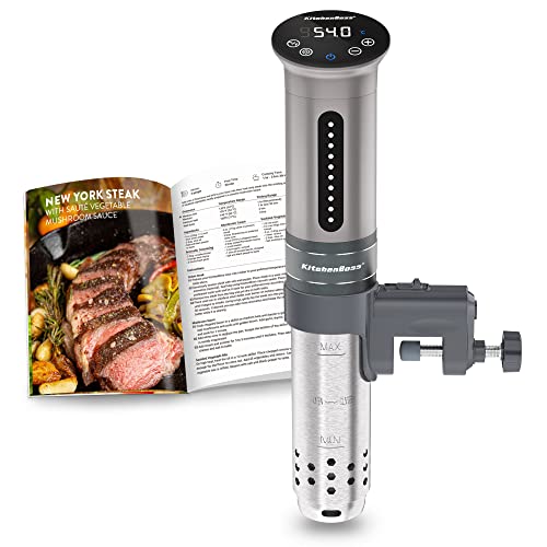 Kitchenboss Sous Vide Roner Cucina A Bassa Temperatura Slow Cooker Circolatore Termico Professionale Ipx7 Impermeabile,Timer Con Touch Screen,Argento