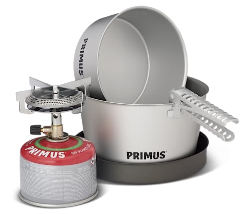 Primus Mimer Stove Kit Ii - Set Di Cottura Da Campeggio Con 1 Fornello A Gas, 1 Padella E 2 Pentole, Pentole Per Esterni Con Fornello A Gas Primus, Ca