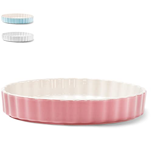 Kivy Teglia Forno [28 Cm] | Teglia Da Forno In Ceramica Antiaderente | Stampo Per Dolci In Ceramica Rosa | Stampo Per Torte | Stampo Per Quiche | Stam