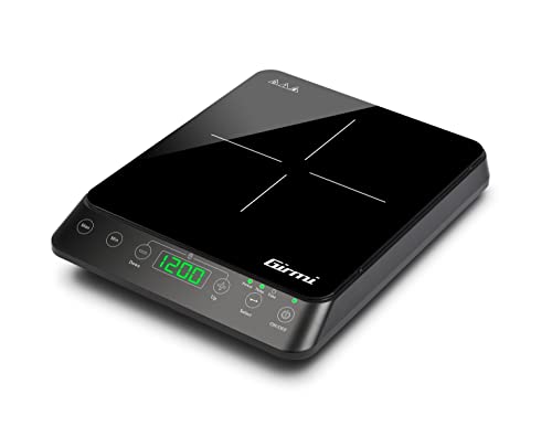 Girmi Pi04 Piastra A Induzione Singola, 2000 Watt, 10 Potenze, Nero