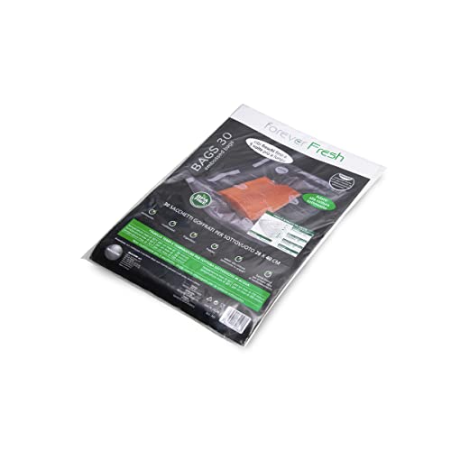Macom Forever Fresh 701C. Confezione 30 Sacchetti Goffrati 28 X 40 Cm Per La Conservazione Sottovuoto Alimenti E Cottura, Plastic