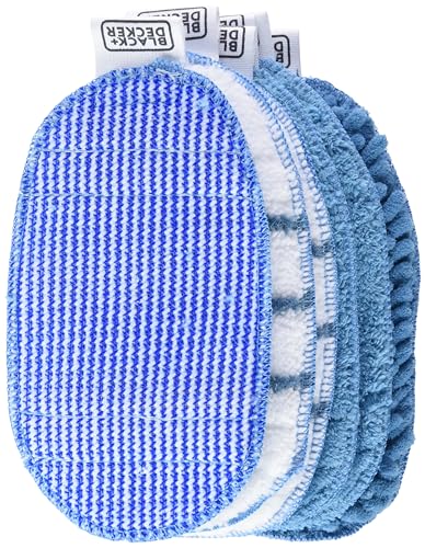Black+Decker Fshsmps-Xj Confezione Contenente 2 Panni In Microfibra, 2 Panni Per La Pulizia Del Bagno, 1 Panno Ruvido, 1 Panno Da Lucidatura Applicabi