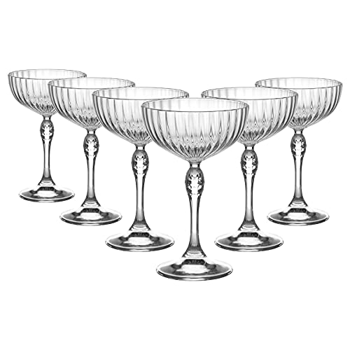 Bormioli 93124 Rocco Set 6 Coppe America'20 Cocktail, Vetro, 23Cl