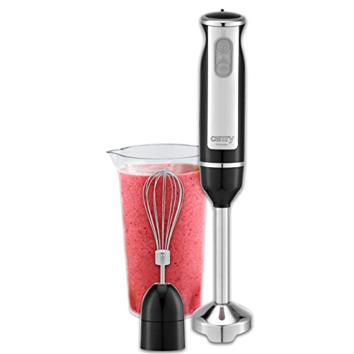 Camry Cr 4621 - Frullatore A Immersione, 1000 W, Frullatore Con Bicchiere, Frusta, Frullatore A 2 Velocità