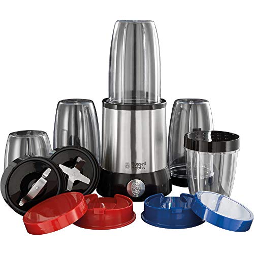 Russell Hobbs Frullatore Smoothie, Lama A 6 Punte, 3 Bicchieri Grandi (700 M)+ 2 Bicchieri Piccoli (350 Ml), Smoothie, Shaker, 700 W, Acciaio Inox, 23