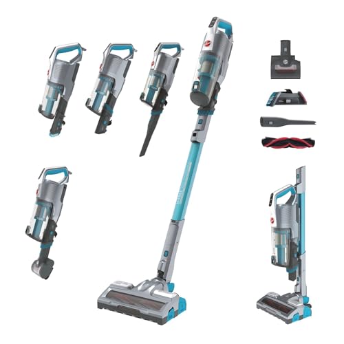 Hoover H-Free 500 Hydro Plus Hf522Ysp 011 Aspirapolvere Senza Fili, 330W, 0,45 L, Aspira E Lava, Mini Turbo Spazzola, Autonomia 45 Min, Compatta, Blu