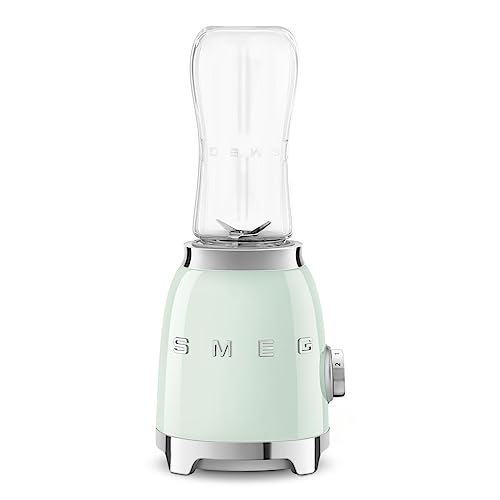 Smeg, Frullatore Da Tavolo Compatto Pbf01Pgeu, 2 Livelli Di Velocità, Sicurezza Blocco Motore, 2 Bottiglie Da 600 Ml In Dotazione, Base Antiscivolo, A