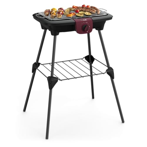 Tefal Bg90F5 Barbecue Da Tavolo Elettrico 2300W Nero, Acciaio Inossidabile Barbecue E Bistecchiera