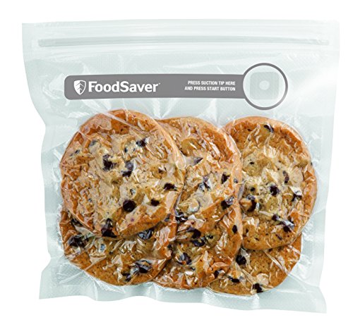 Foodsaver Riutilizzabili Sacchetti In Plastica Con Zip Salva Freschezza Sottovuoto, Senza Bpa, 26 Pezzi, 950 Ml, Trasparente