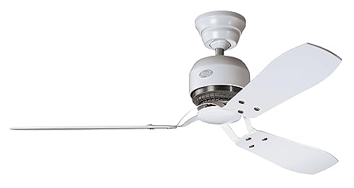 Hunter Fan Ventilatore Da Soffitto Industrie Ii 132 Cm Per Interni, Con Controllo A Parete, 3 Pale Intercambiabili Color Bianco E Color Acero, Ideale