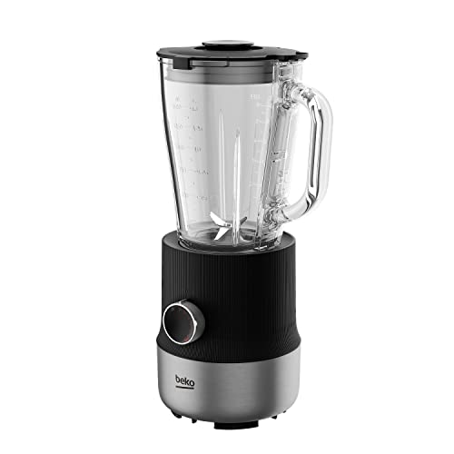 Beko - Tbn81808Bx - Frullatore Da Tavolo Sirius Line, 800 W, 6 Velocità, 4 Lame In Acciaio Inox, Brocca In Vetro 1750 L - Nero