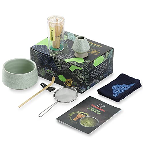 Teanagoo Japanese Tea Set, Matcha Whisk Set, Matcha Bowl Bamboo Matcha Whisk (Chasen), Scoop (Chashaku), Matcha Whisk Holder, Tea Making Kit. Msb-6, M