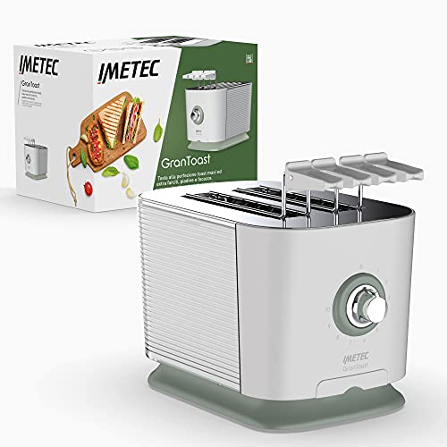 Imetec Grantoast, Tostapane Per Toast Extra Farciti, Fessure Xl, Pinze A Fondo Chiuso Apribili A 360° E Regolabili In Larghezza, 600 W, 10 Livelli Dor