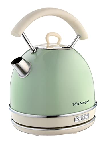 Ariete Bollitore Vintage 2877, Bollitore Elettrico Con Livello Acqua Visibile, Base Cordless 360°, Spegnimento Automatico, Impugnatura Ergonomica, Cap